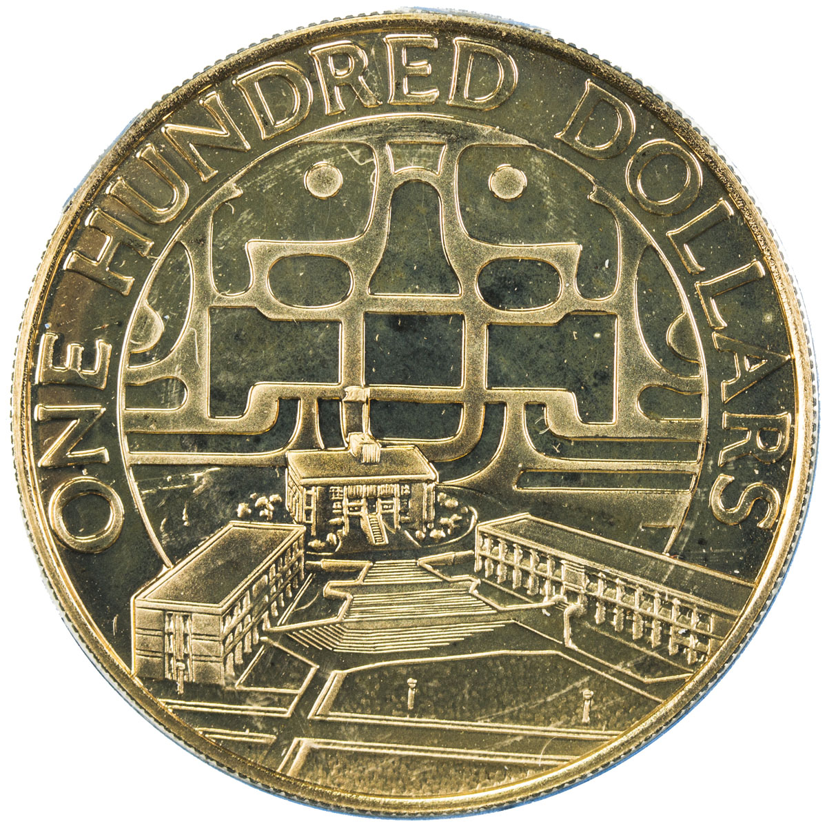 World Coins - The Americas，BELIZE: AV 100 dollars, 1975, KM-51, 0.500 fineness, 0.0998 oz AGW, 30th 