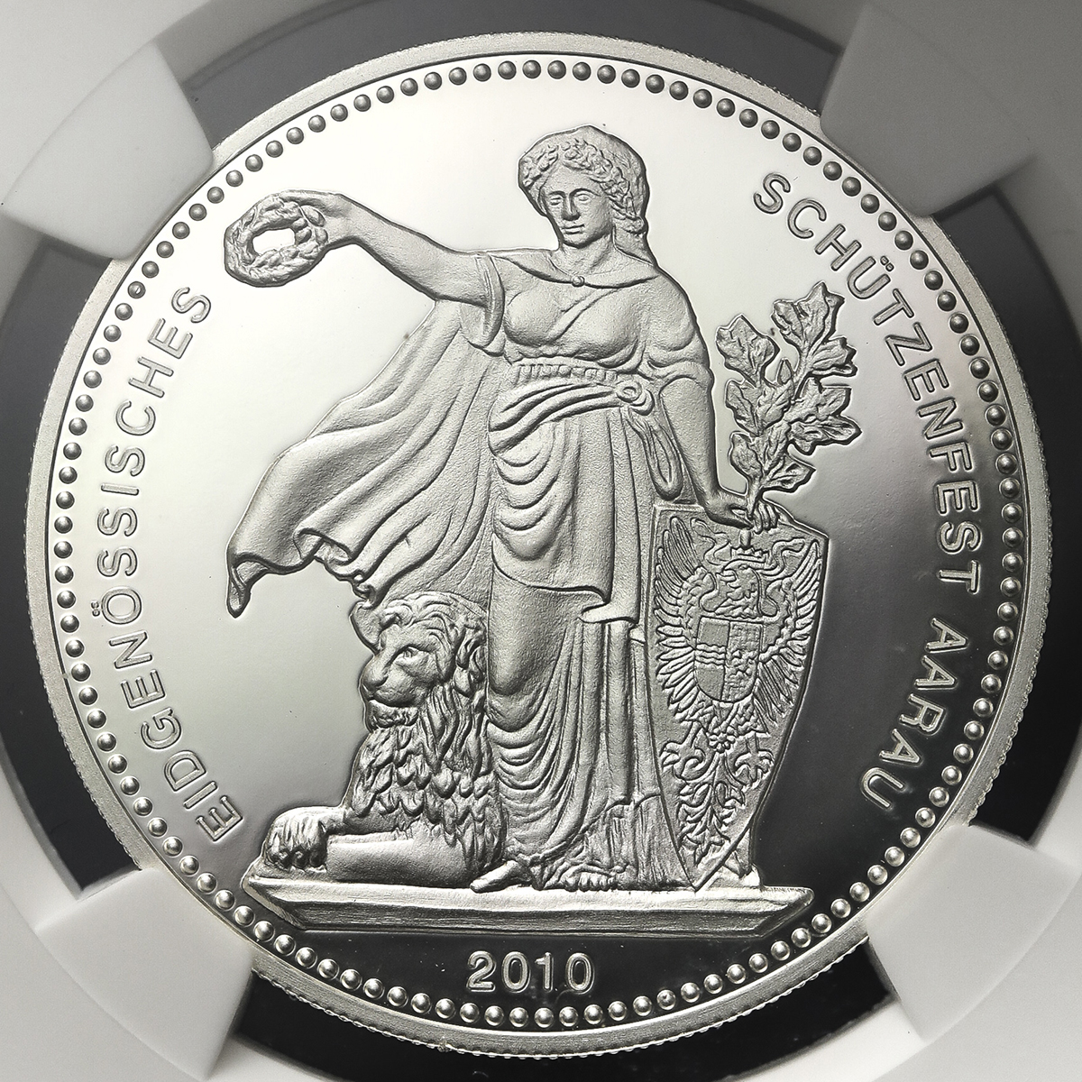 SWITZERLAND Shooting Festival 射击节 50Francs 2010 NGC-PF70 Ultra Cameo Proof