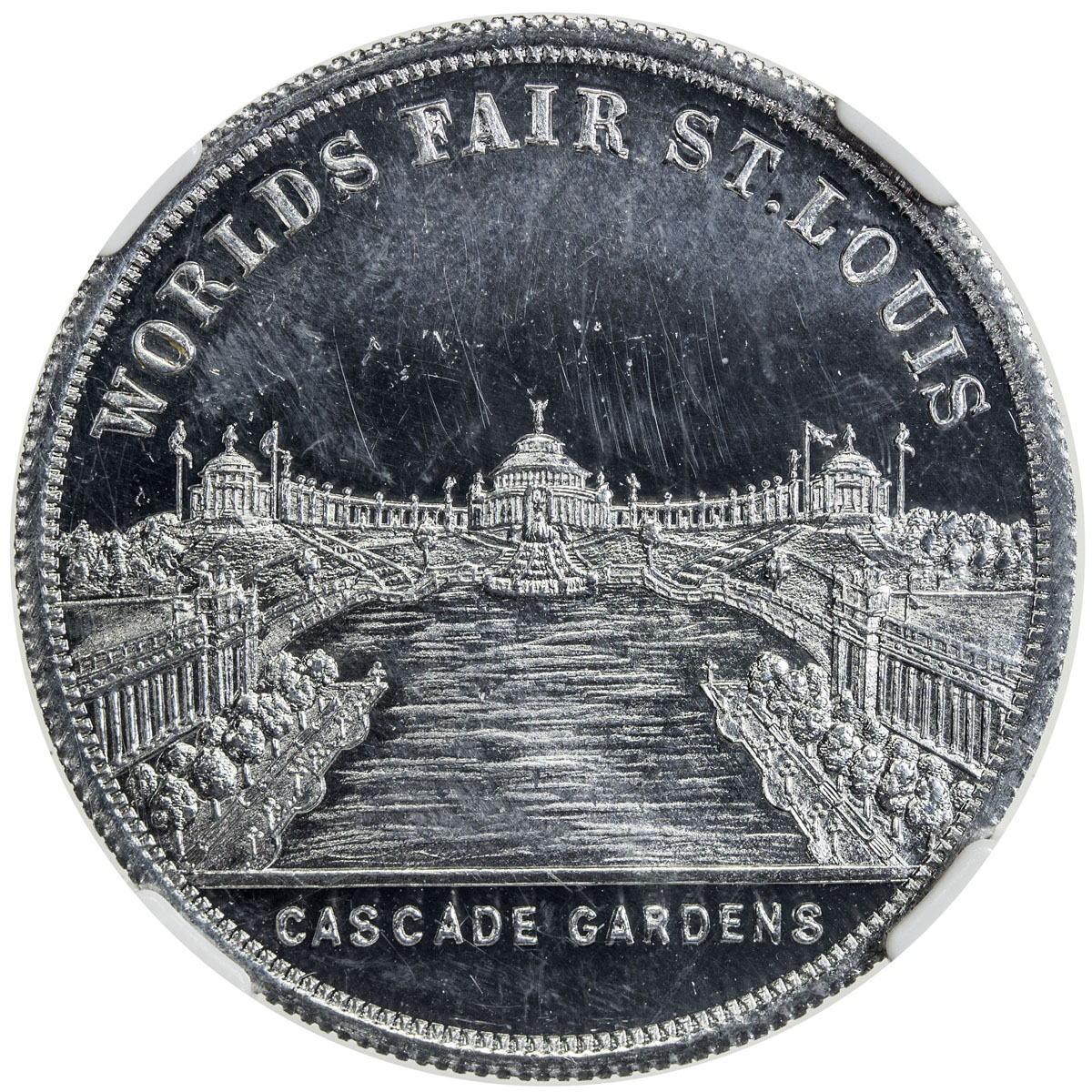 US Coins, Tokens & Medals，UNITED STATES:[1904], aluminum medal, H&K-316, NGC graded MS64 PL, 