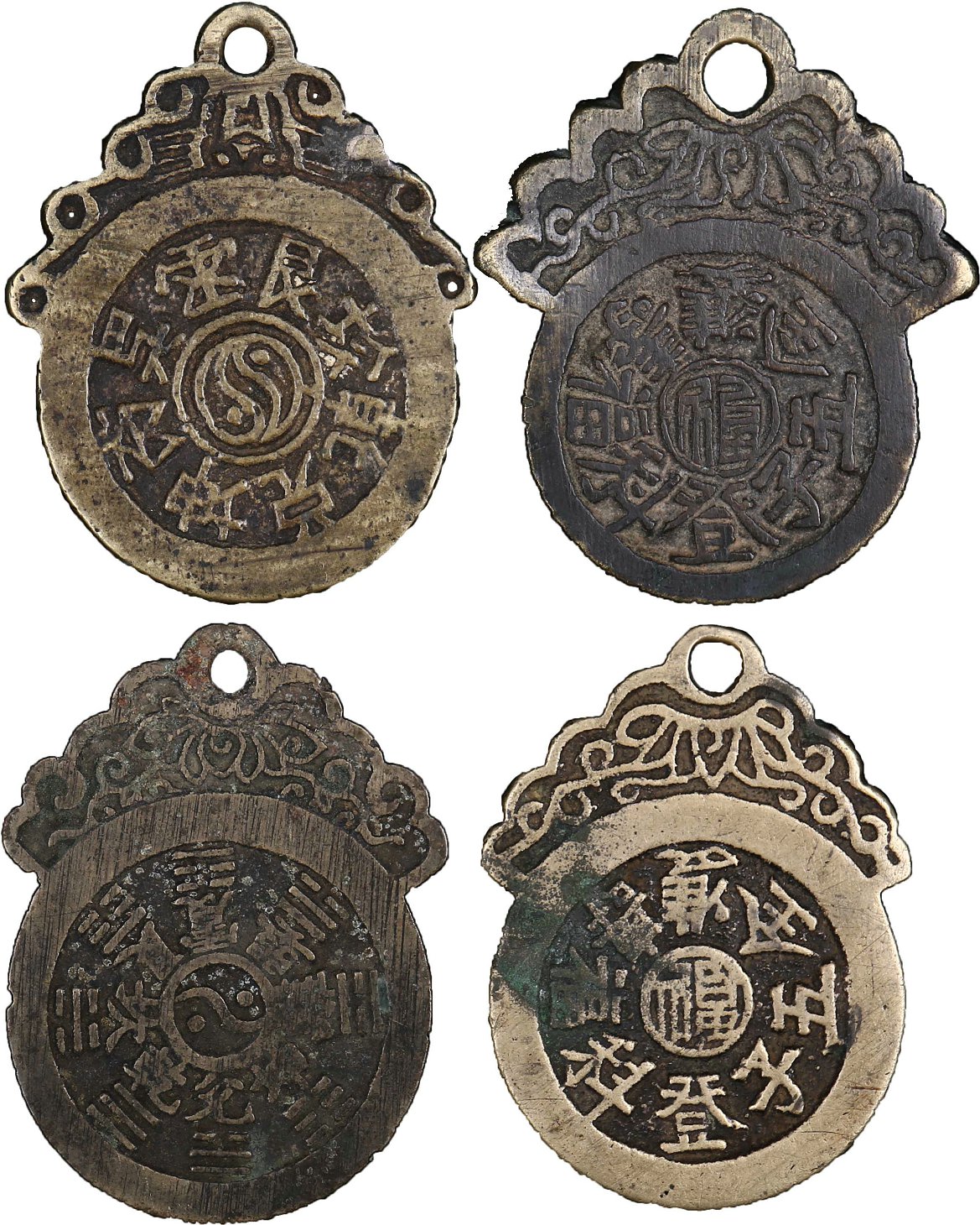 清代挂花一组四枚 美品