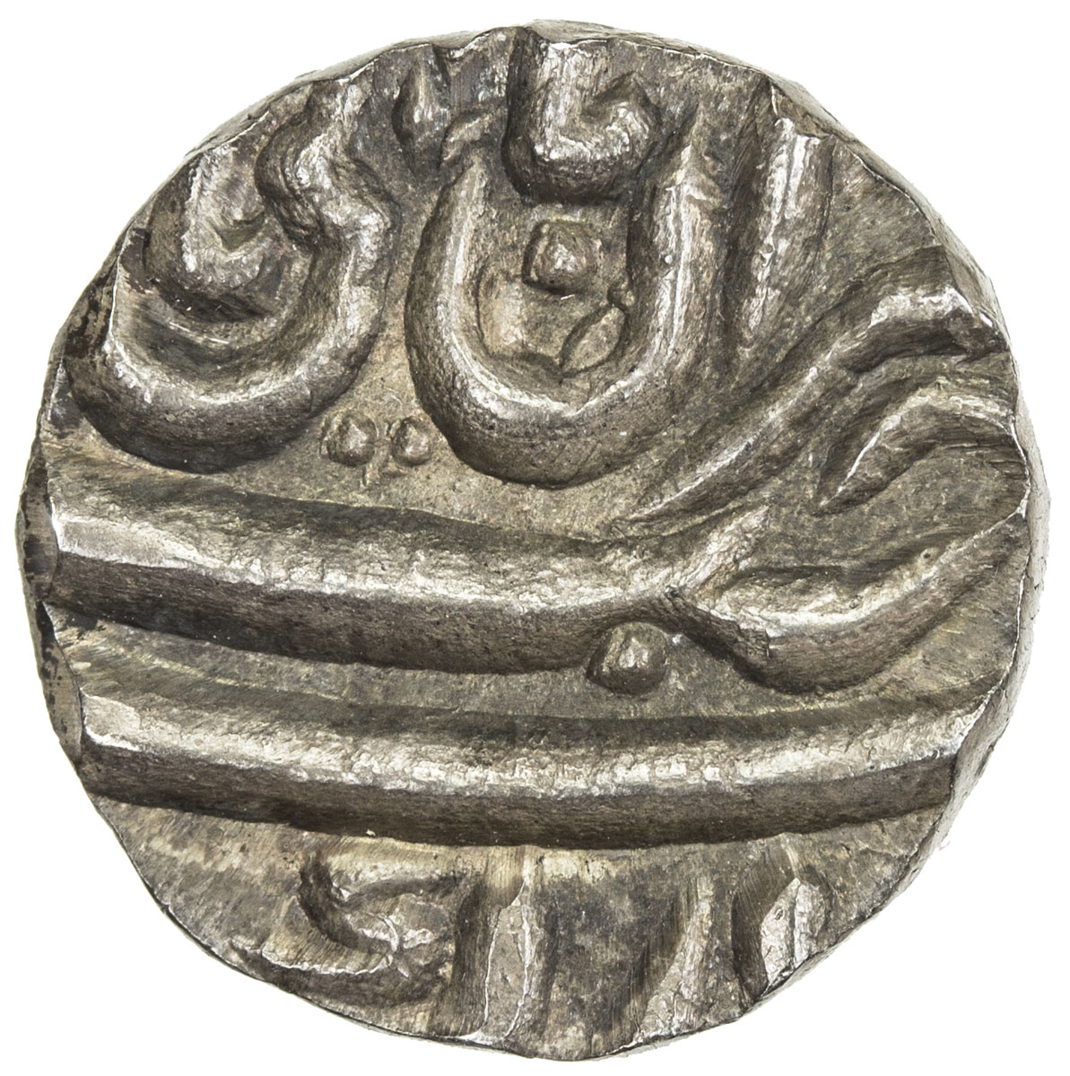 India - Princely States，BHOPAL: AR ¼ rupee (2.71g), Bhopal, year 18, Cr-25, in the name of Muhammad 