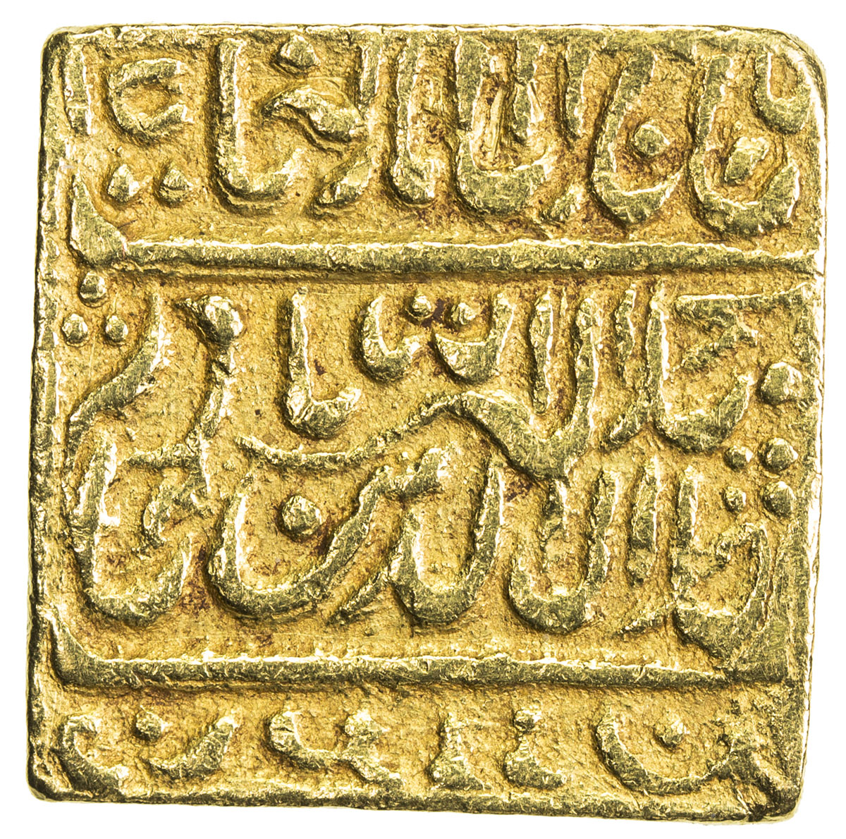 India - Mughal Empire，MUGHAL: Akbar I, 1556-1605, AV square mohur (11.80g), 