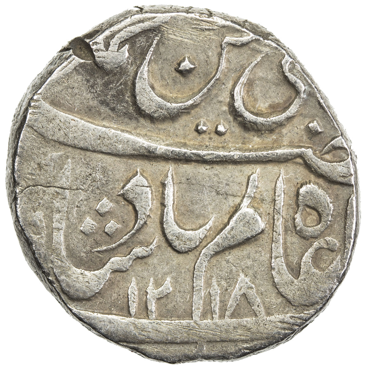 India - Princely States，GWALIOR: BURHANPUR: AR rupee (11.54g), Dar al-Surur Burhanpur, AH1218, KM-38