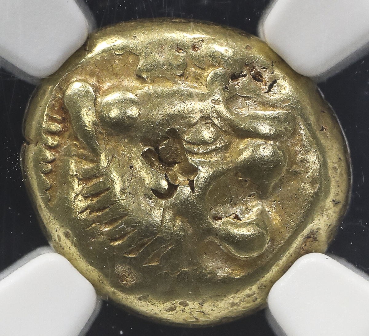 Kingdom of Lydia リディア王国 EL 1/3Stater (Trite) 610~546BC  NGC-XF“Strike5/5 Surface2/5 countermarks” 加刻