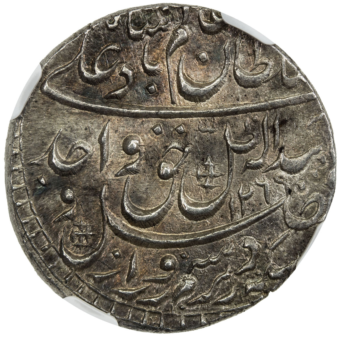 India - Princely States，AWADH: Wajid Ali Shah, 1847-1856, AR rupee, Lucknow, AH1269 year 6, KM-365, 