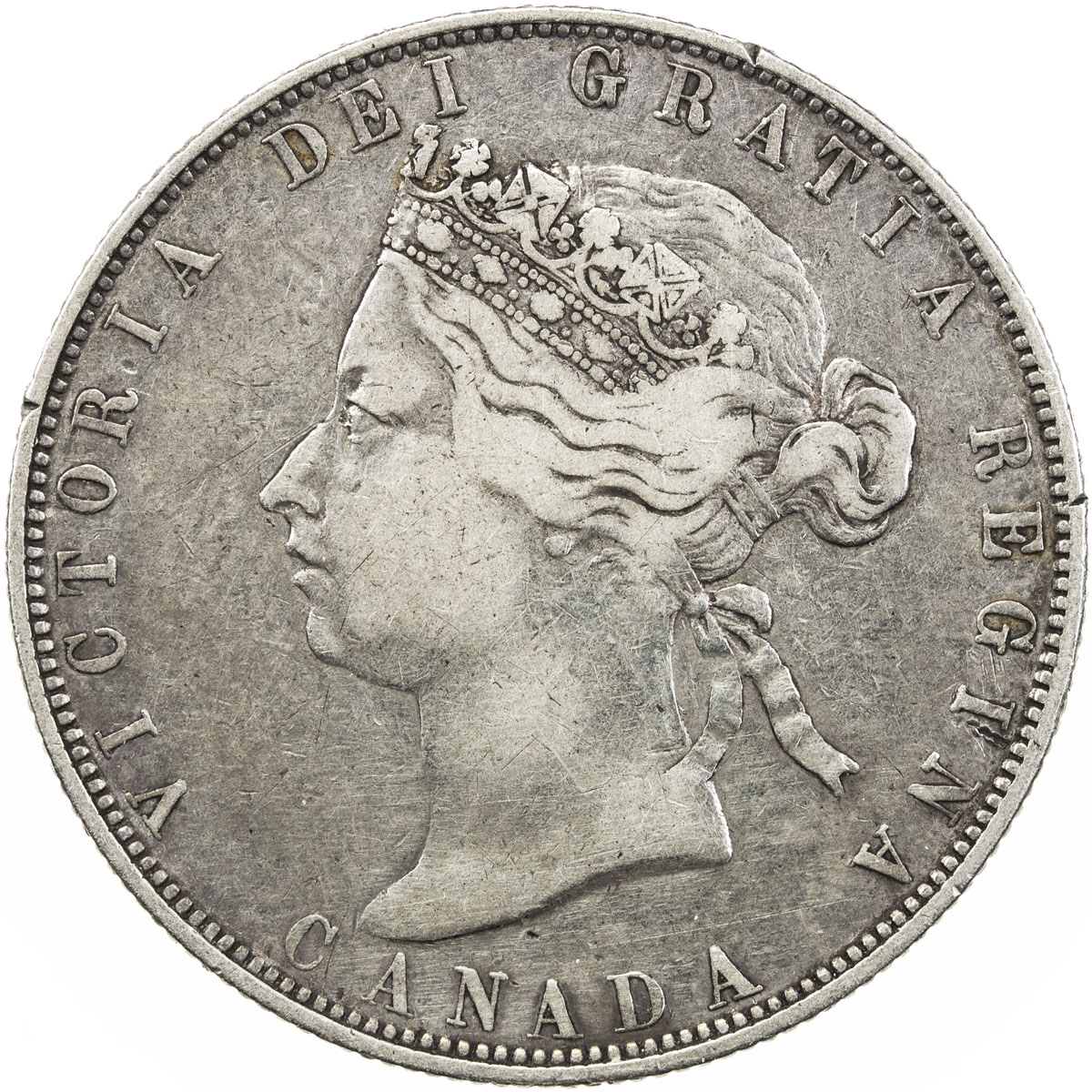 World Coins - The Americas，CANADA: Victoria, 1837-1901, AR 50 cents, 1870, KM-6, variety with no LCW