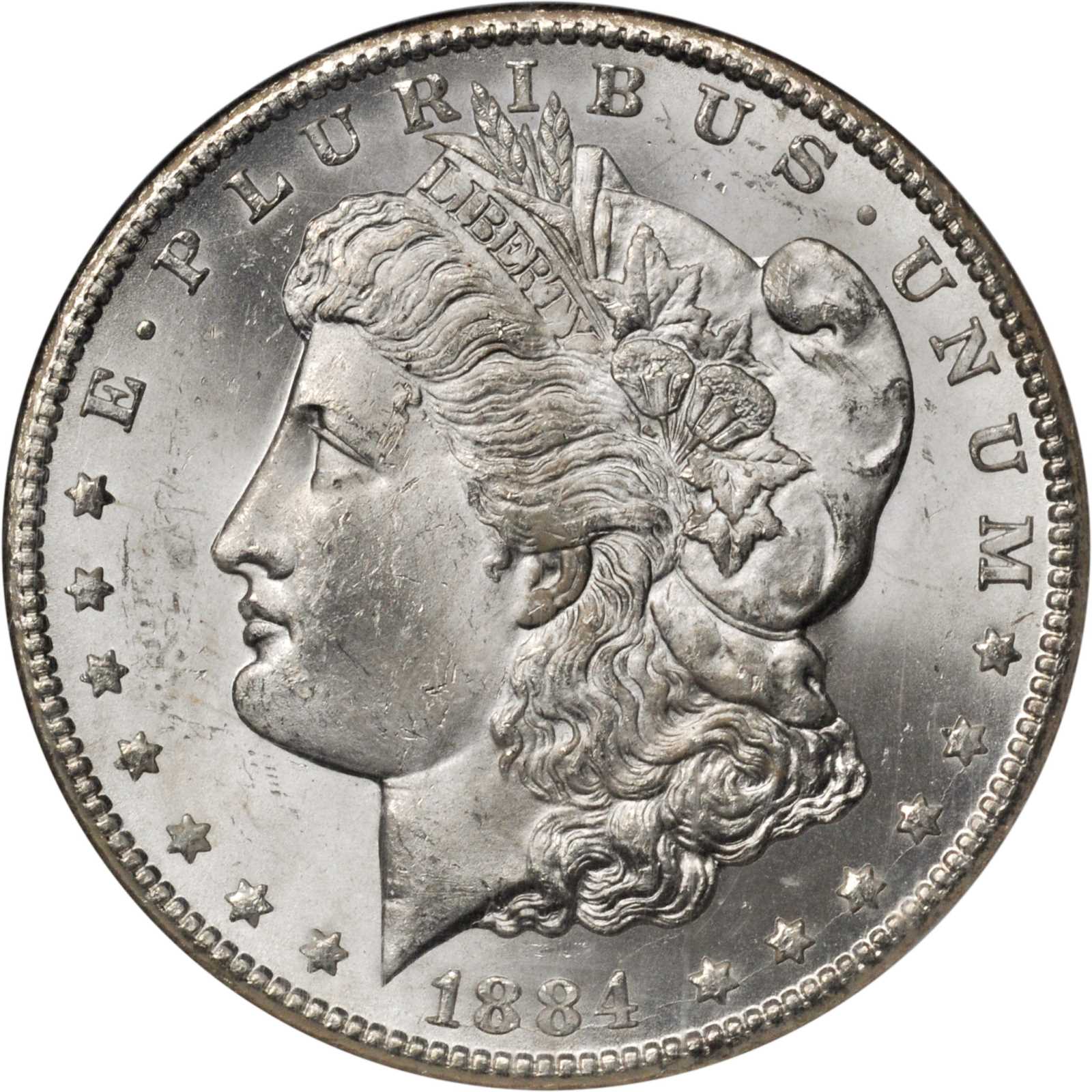 1884-CC Morgan Silver Dollar. MS-64 (NGC).