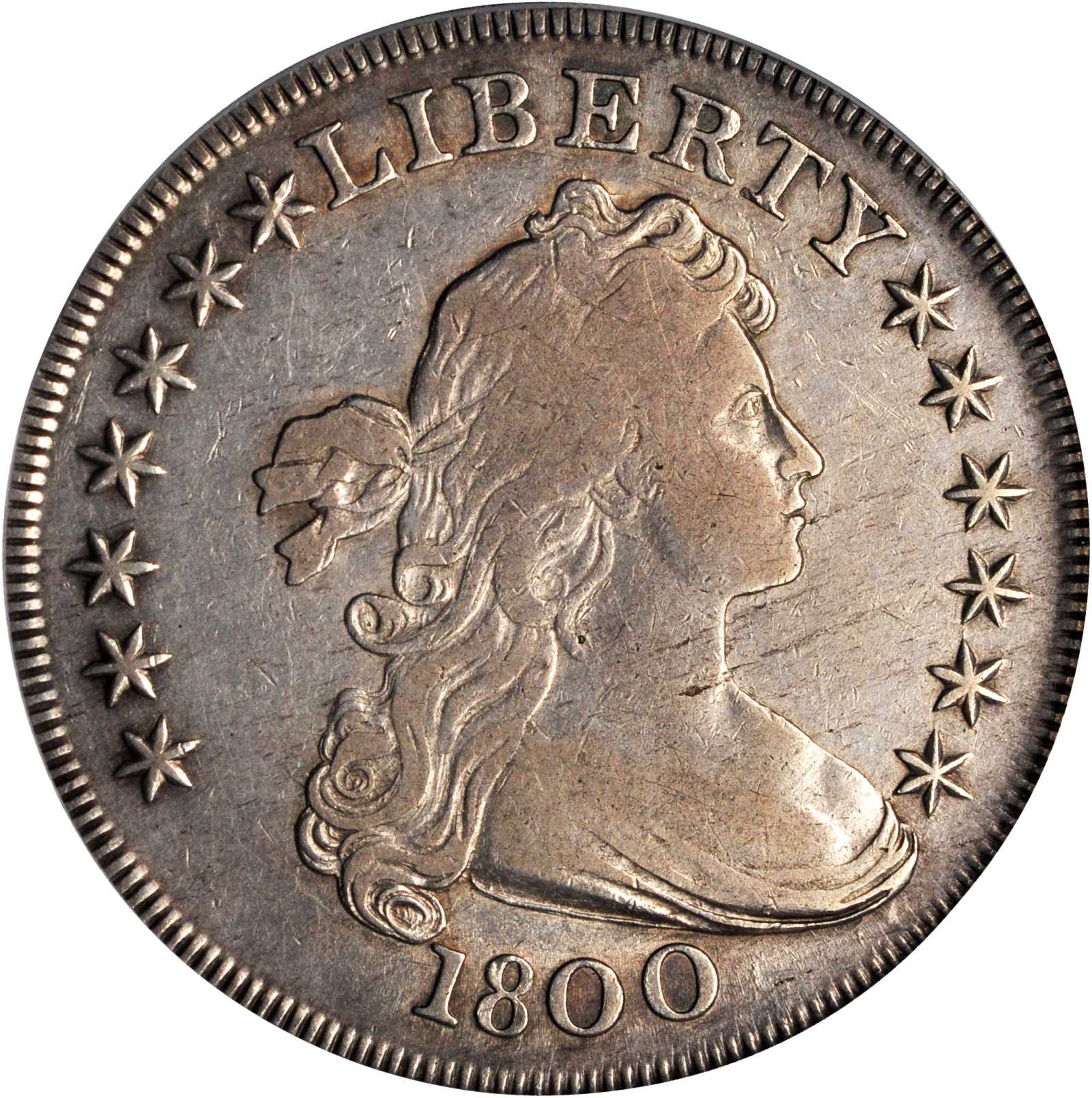 1800 Draped Bust Silver Dollar. BB-195, B-15. Rarity-4. VF-20 (PCGS).