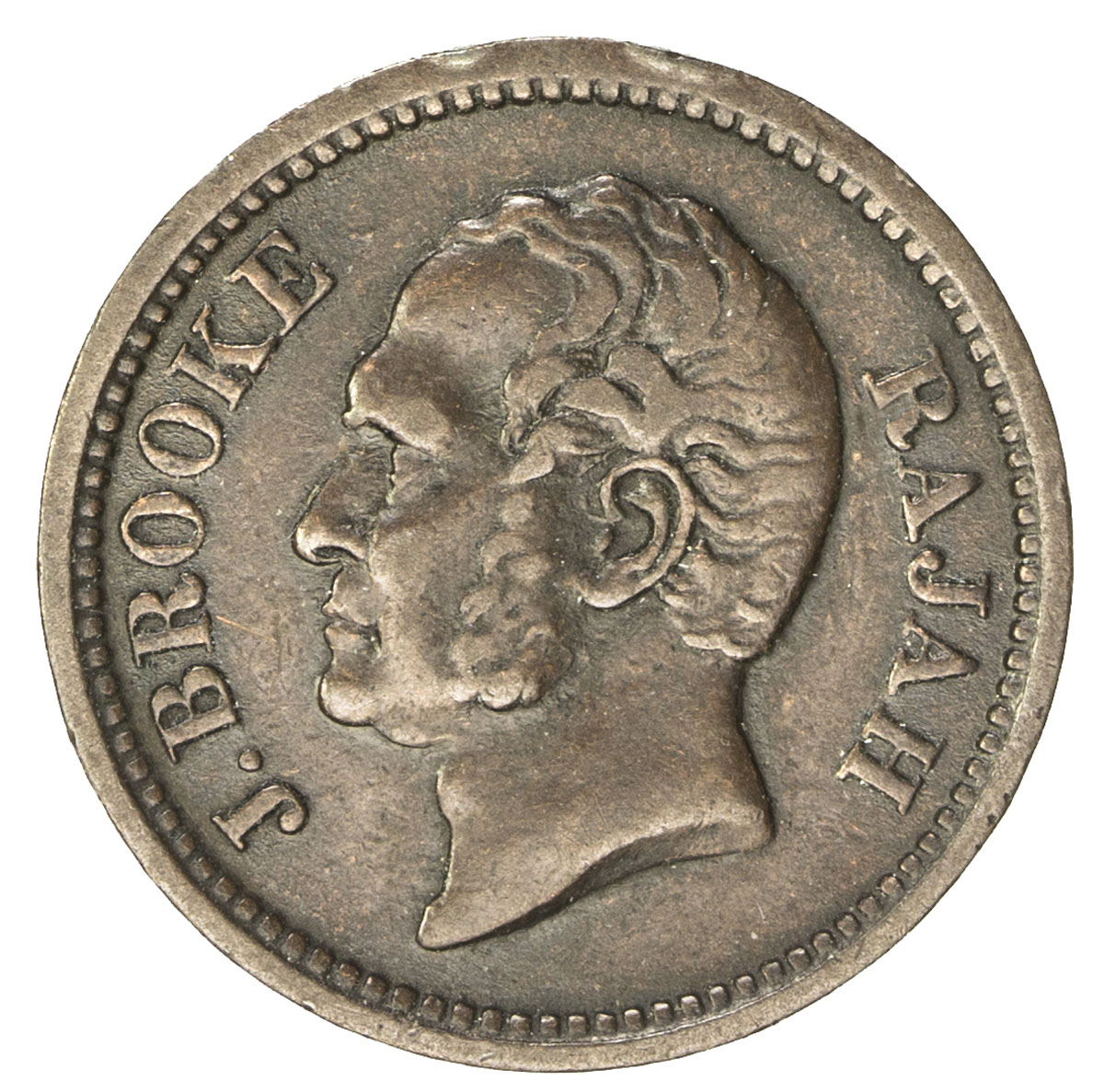 World Coins - Asia & Middle-East，SARAWAK: James Brooke, 1841-1868, AE ¼ cent, 1863, KM-1, nice Fine,