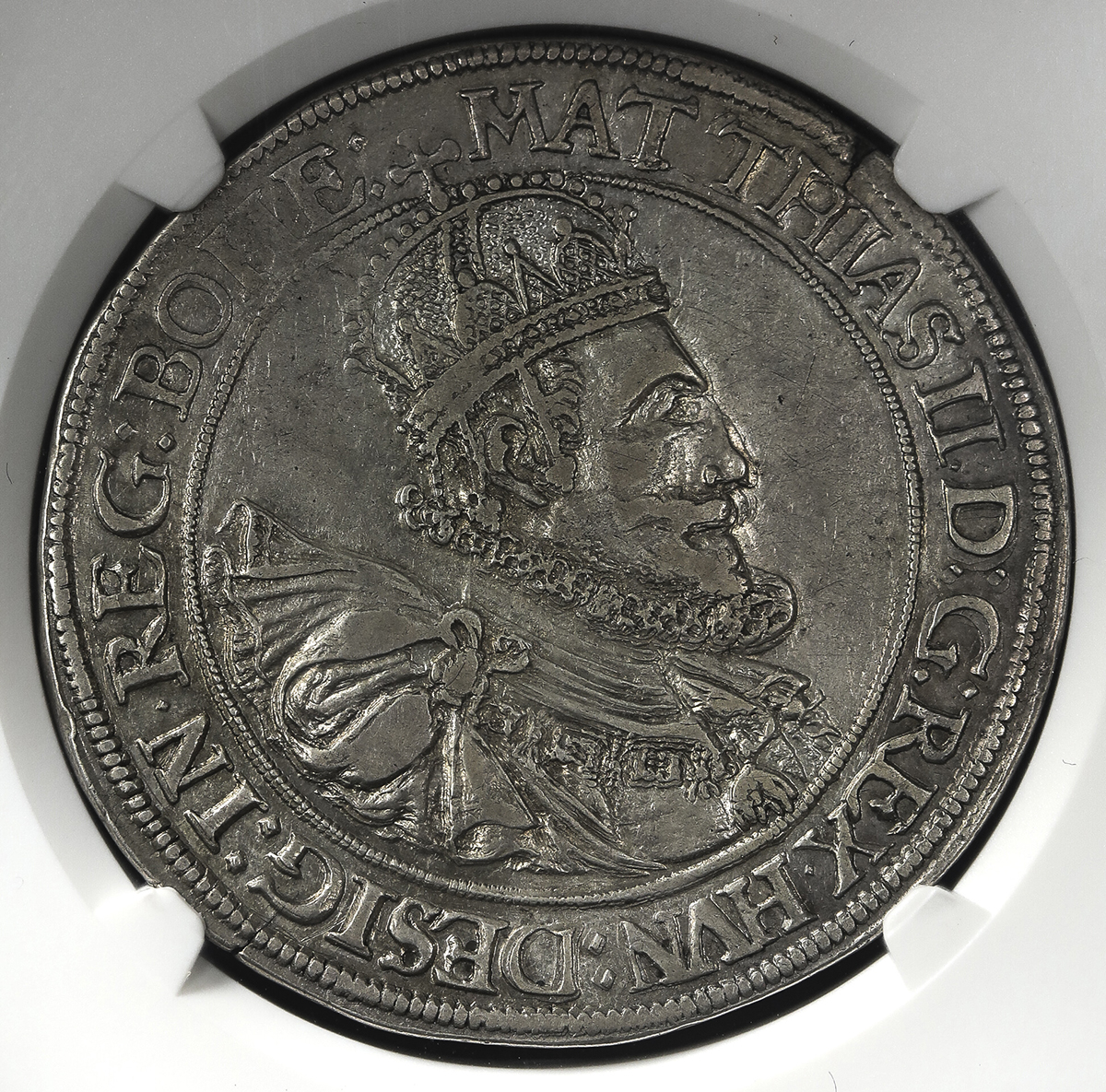 HOUSE OF HABSBURG Mathias マシアス(1612~19) Taler 1609 NGC-AU55 -EF