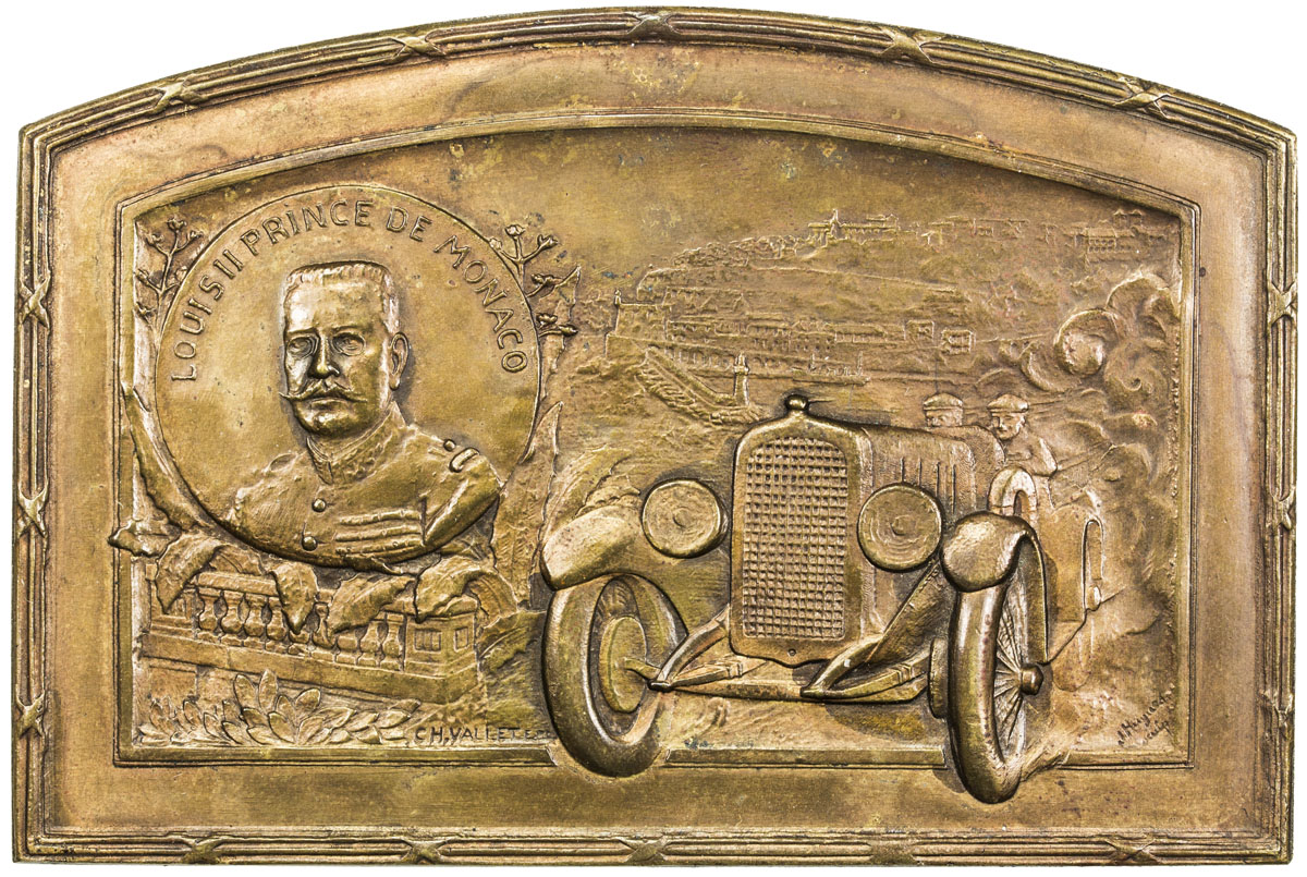 World Coins - Europe，MONACO: Louis II, 1922-1949, AE plaque (227.8g), 1923, 69x103mm prize plaque fo