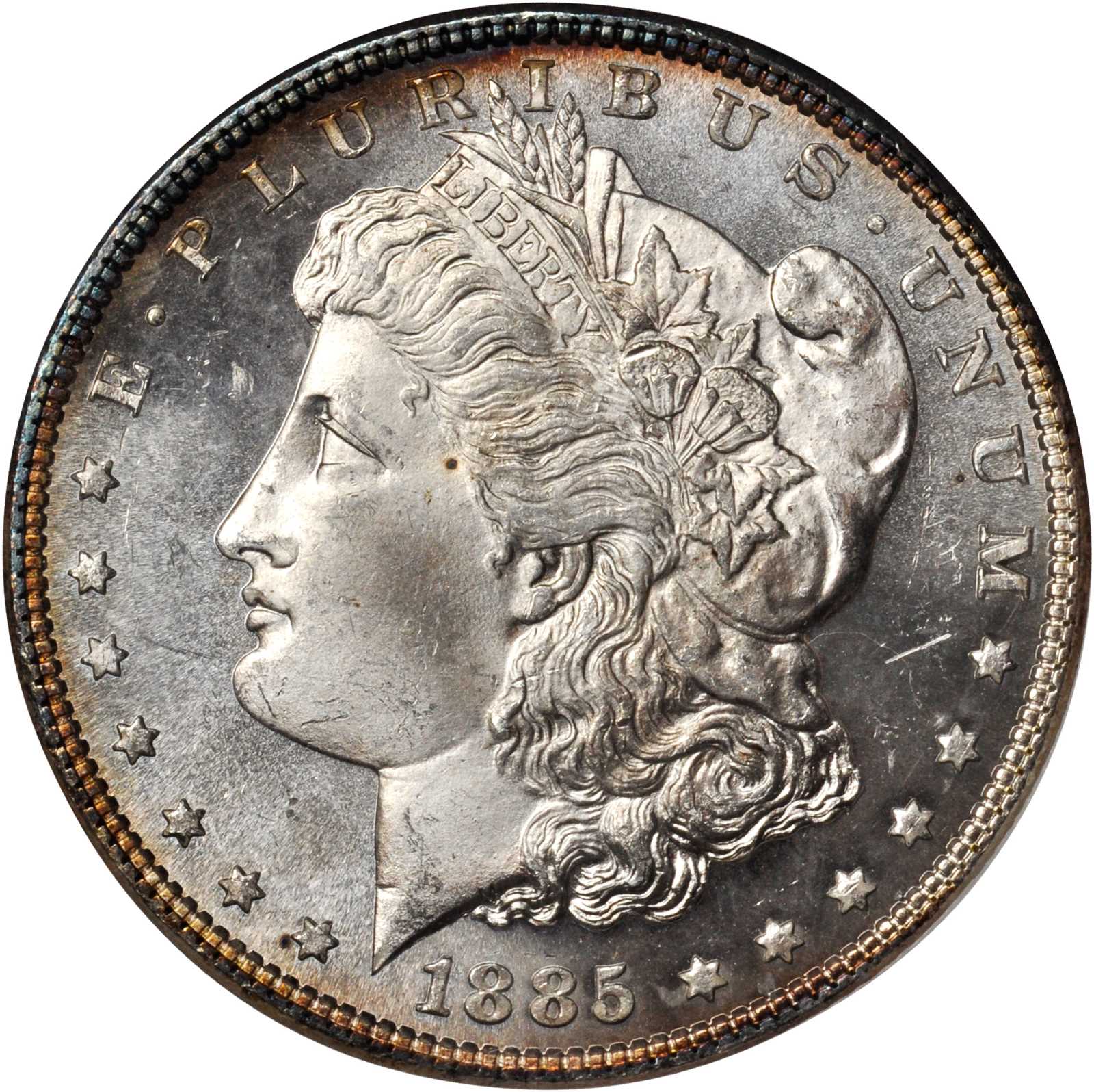 1885 Morgan Silver Dollar. MS-65 DPL (NGC). OH.