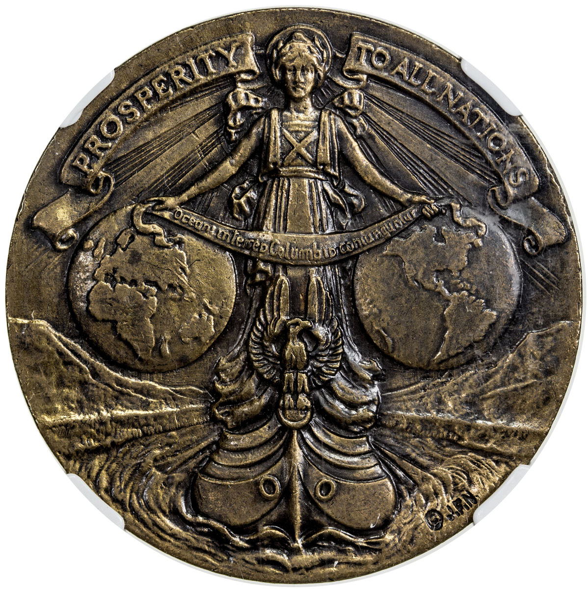 US Coins, Tokens & Medals，UNITED STATES:1914, bronze medal, H&K-398, NGC graded MS65, 