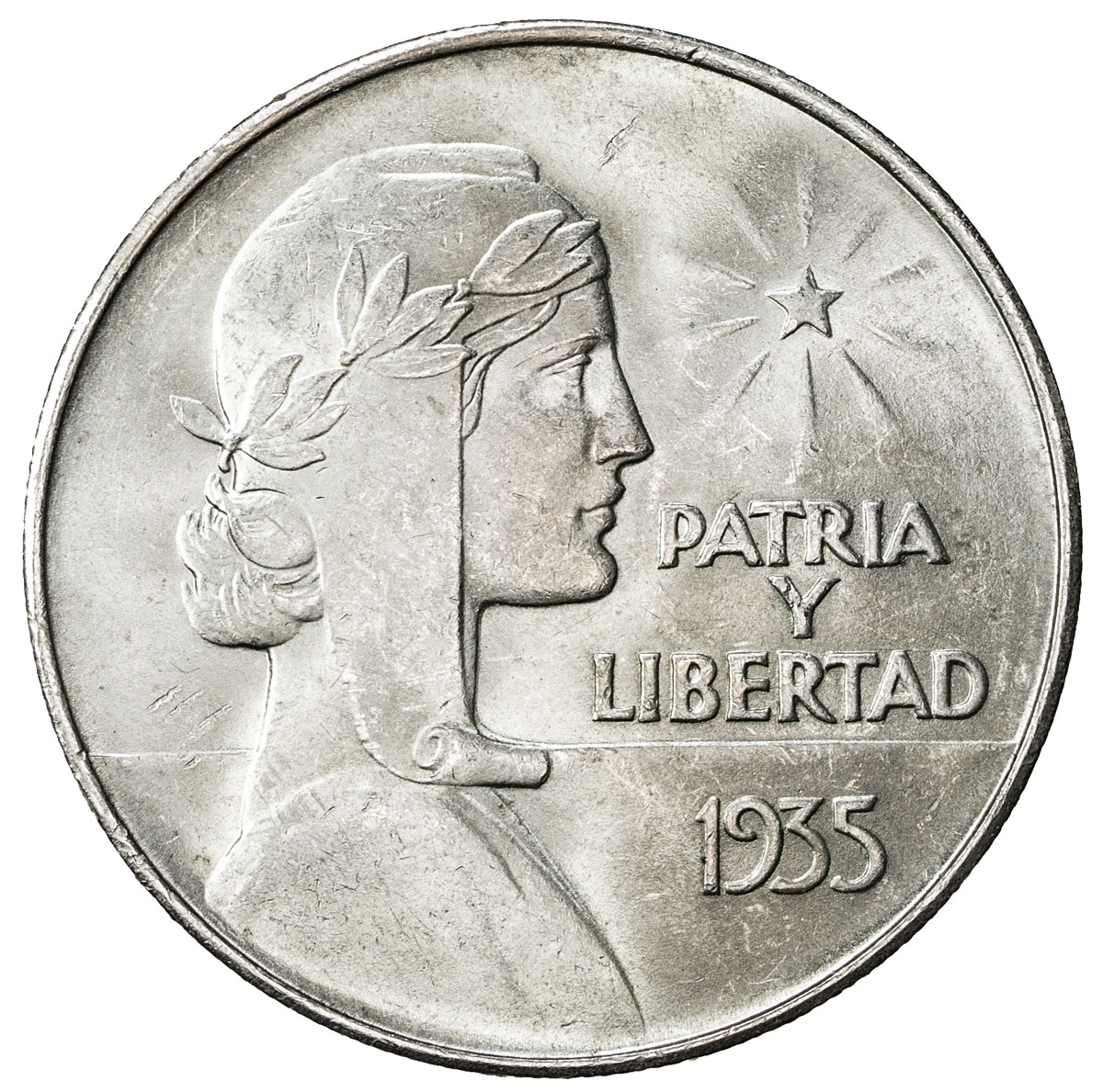 World Coins - The Americas，CUBA: AR peso, 1935, KM-22, ABC peso type, struck at the US Mint in Phila