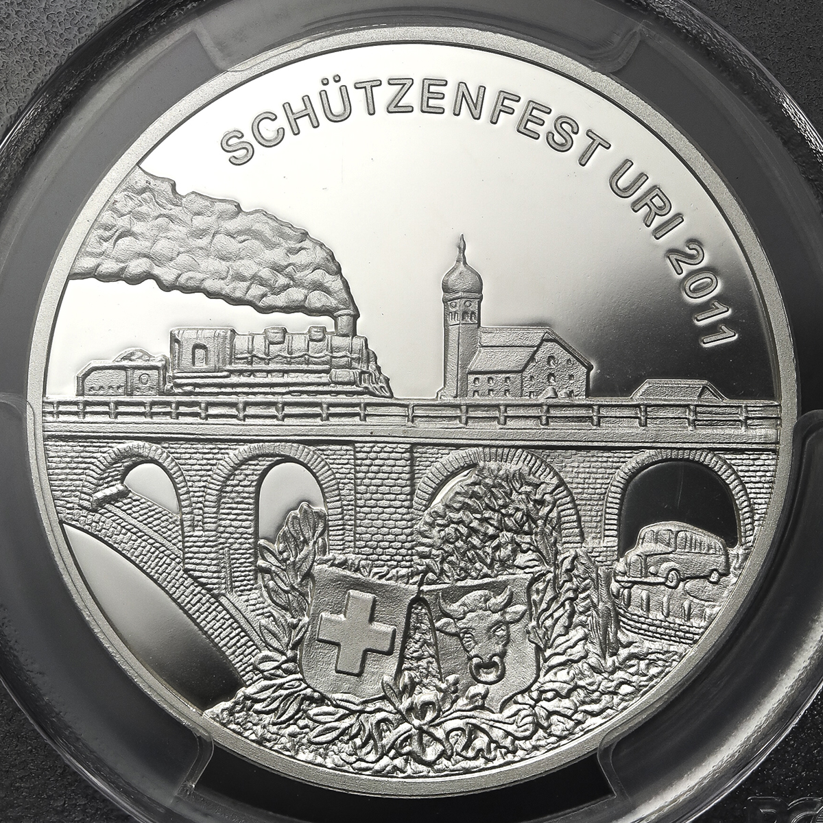 SWITZERLAND Shooting Festival 射击节 50Francs 2011 PCGS-PR70 DCAM Proof