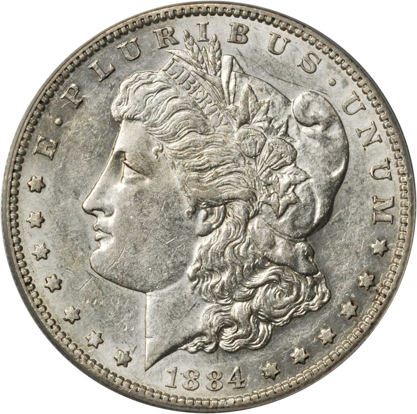 1884-S Morgan Silver Dollar. AU-53 (ANACS).