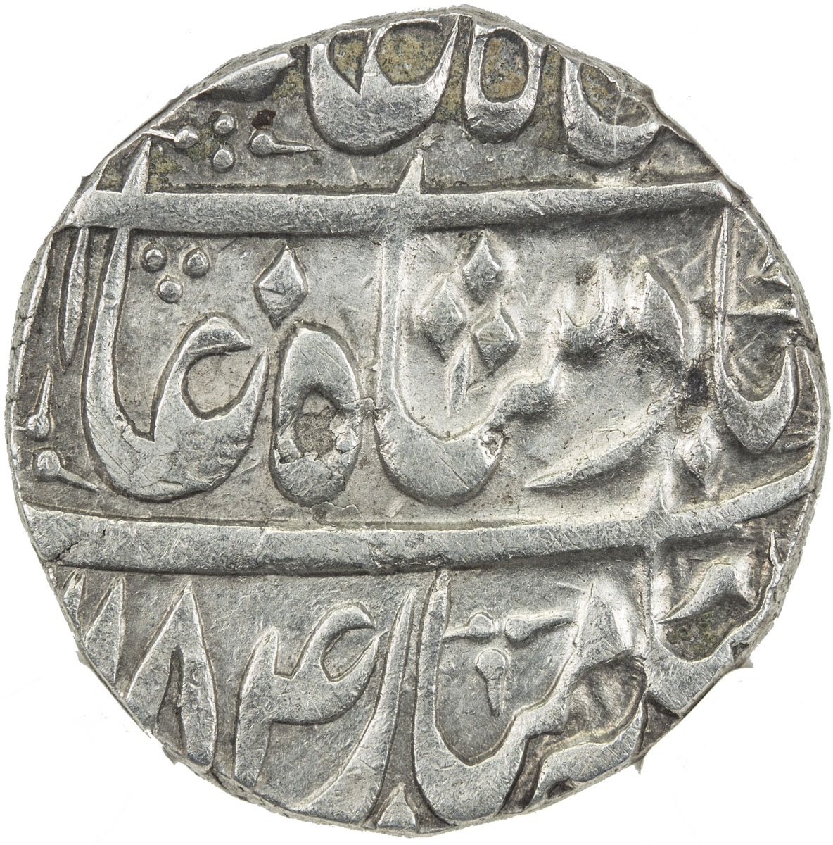India - Princely States，ROHILKHAND: AR rupee, Mustafabad (=Rampur), AH1184 year 12, KM-126.1, bold s