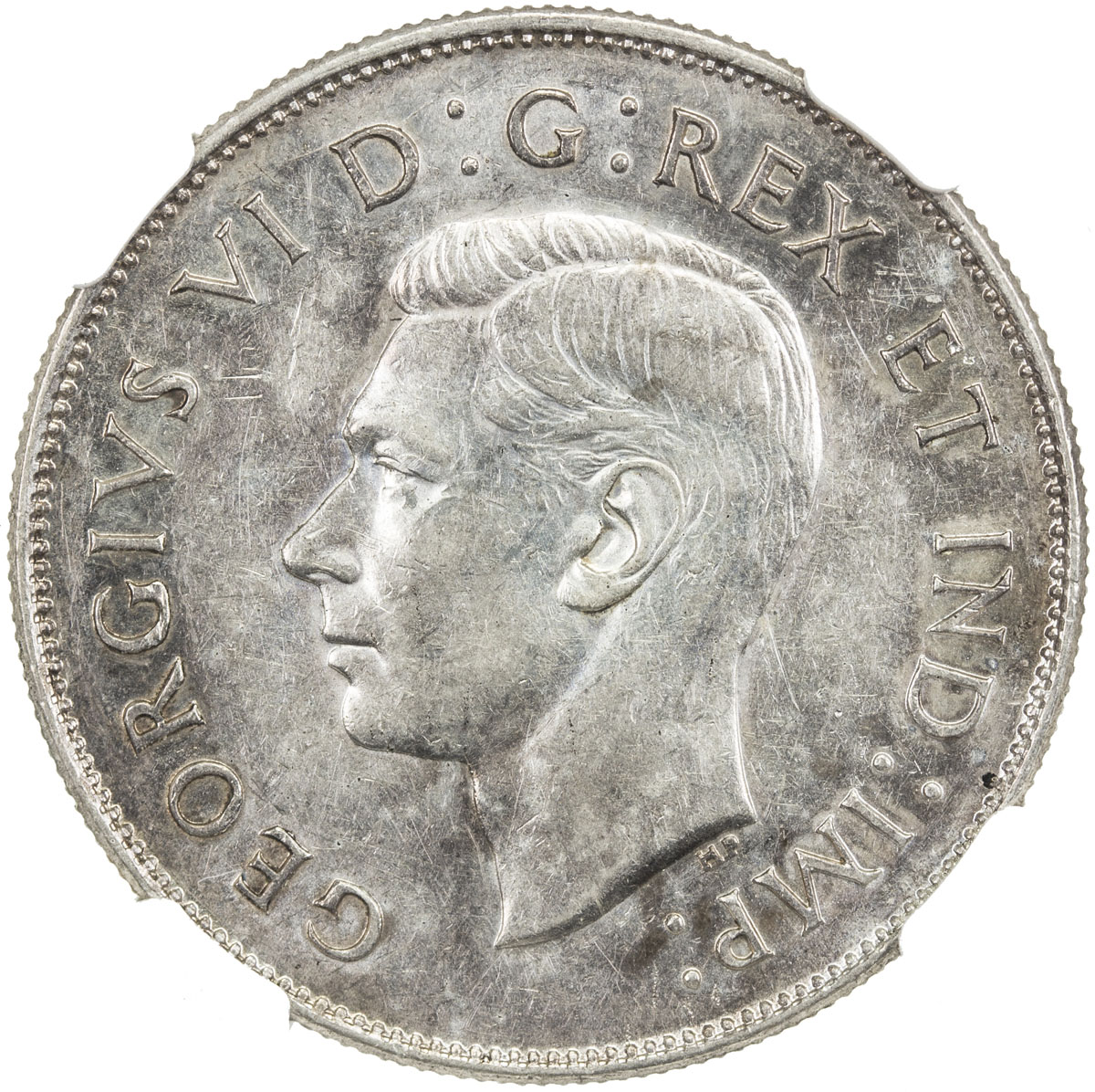 World Coins - The Americas，CANADA: George VI, 1936-1952, AR 50 cents, 1946, KM-36, hoof in 6, scarce