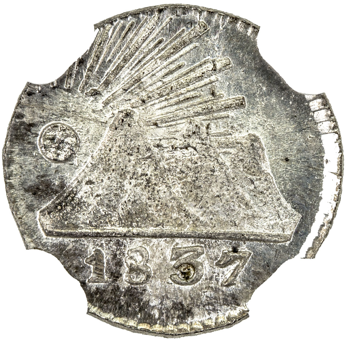 World Coins - The Americas，CENTRAL AMERICAN REPUBLIC: AR ¼ real, 1837-G, KM-1, NGC graded MS67.