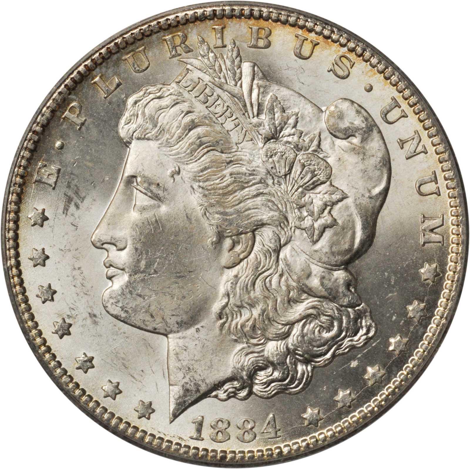 1884-CC Morgan Silver Dollar. MS-63 (ANACS).