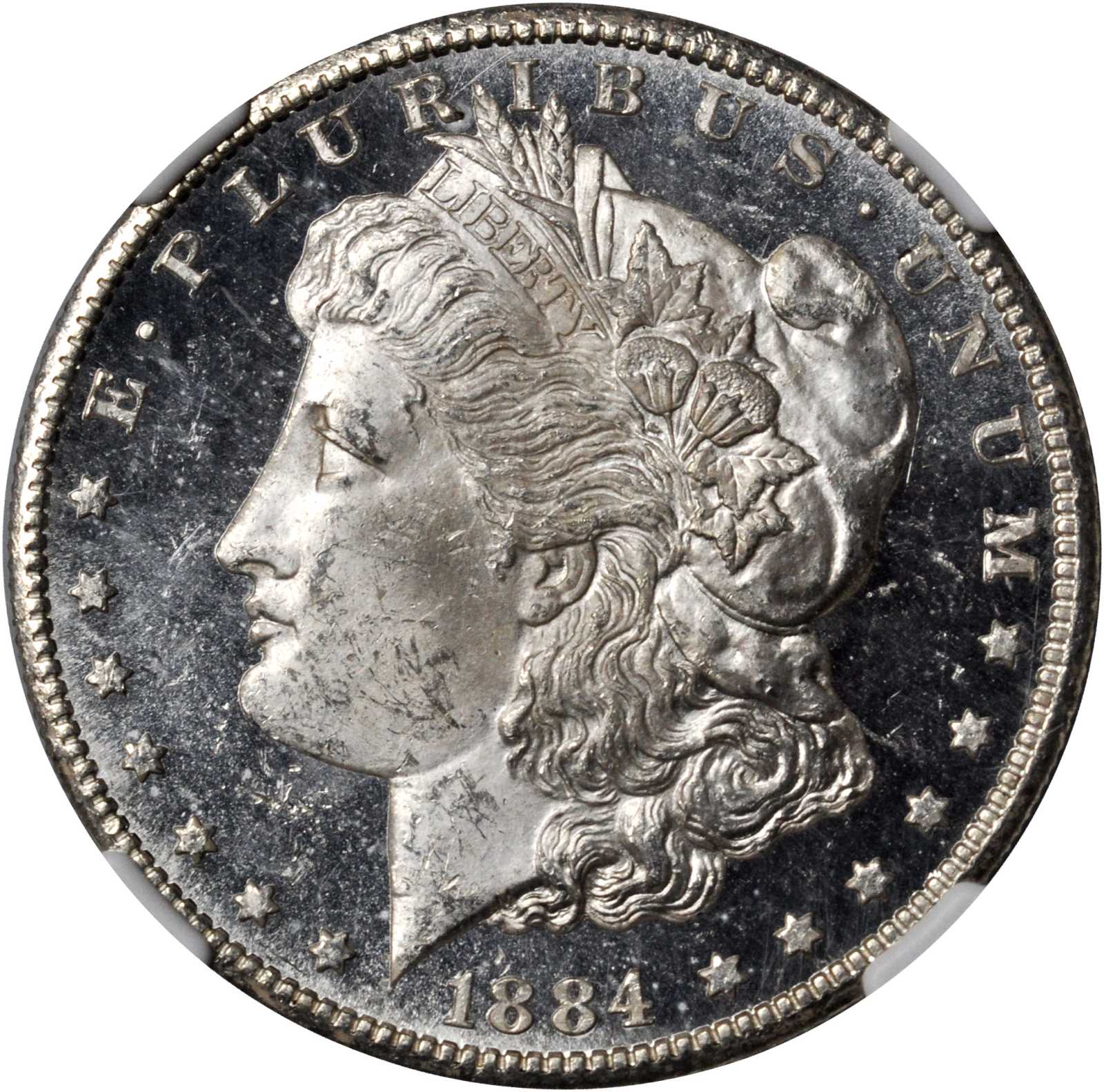 1884-CC Morgan Silver Dollar. MS-63 DPL (NGC). CAC.