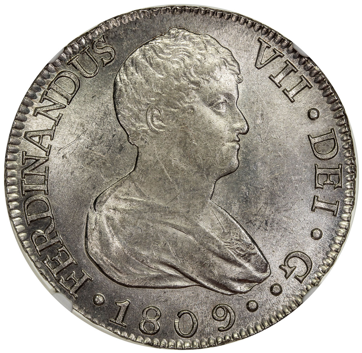 World Coins - Europe，SPAIN: Fernando VII, 1808-1833, AR 8 reales, 1809-S, KM-451, assayer CN, a fant