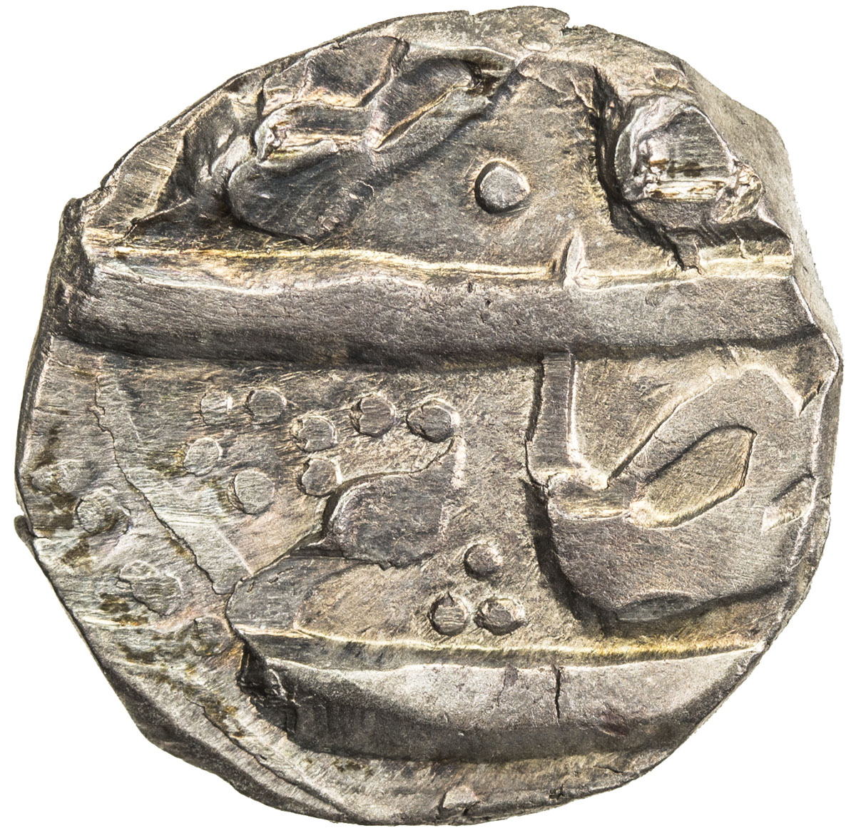 India - Princely States，KASHMIR: AR ¼ rupee (2.71g), Srinagar, VS1904, Y-3, full date, EF, R, ex Wil