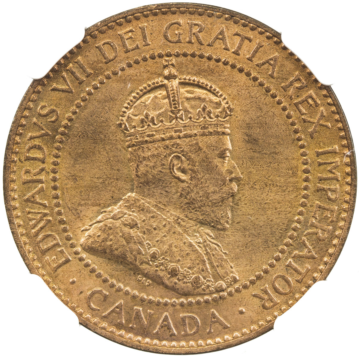 World Coins - The Americas，CANADA: Edward VII, 1901-1910, 1 cent, 1909, KM-8, gorgeous example, NGC 