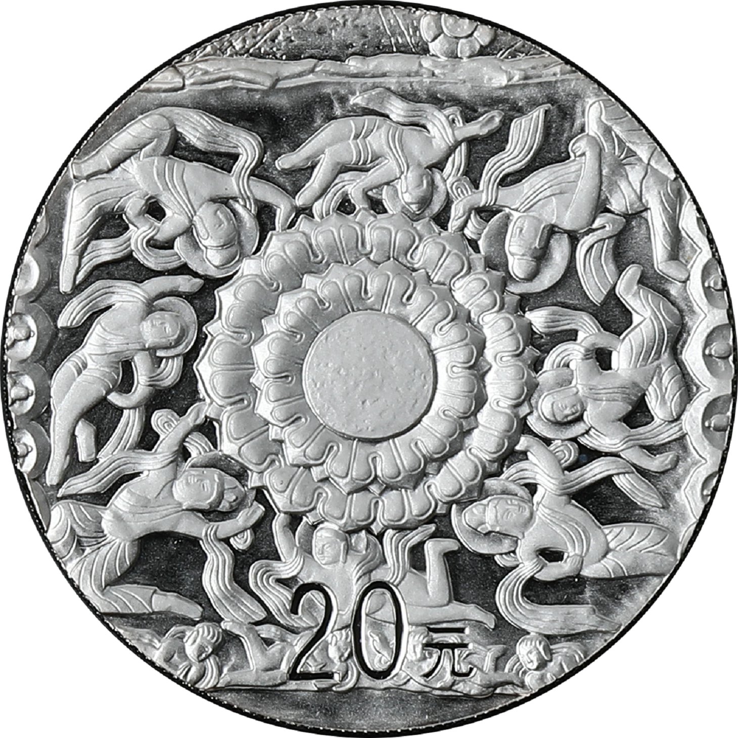 2010年中国石窟艺术-云冈石窟纪念银币2盎司 完未流通