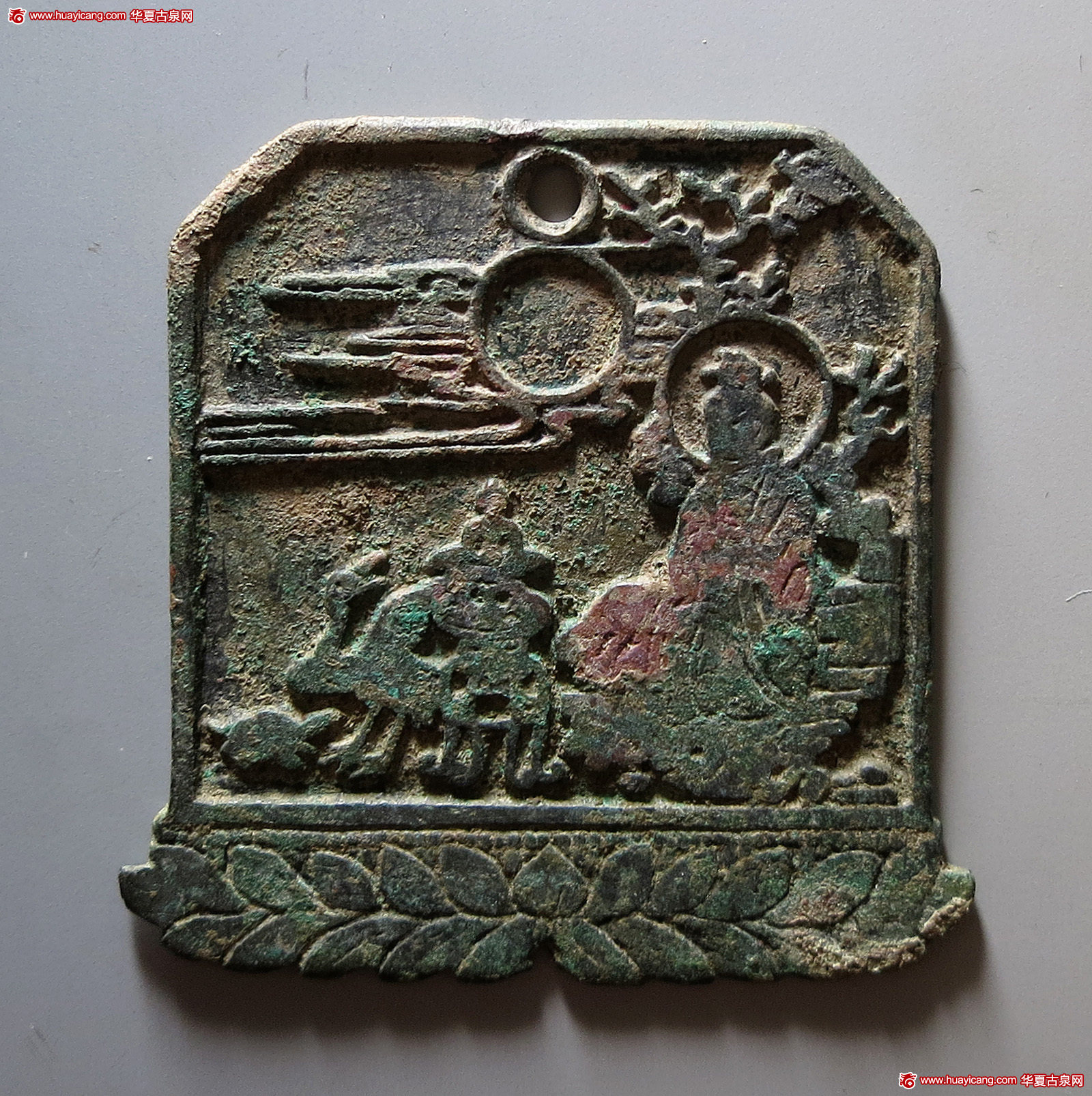异形/挂花类 神仙人物背符文方形挂花 上美品