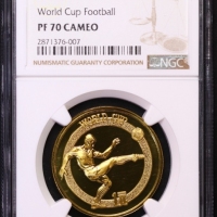  1982年第十二届世界杯足球赛纪念铜锌合金12克 NGC PF 70