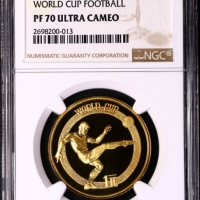  1982年第十二届世界杯足球赛纪念铜锌合金12克 NGC PF 70