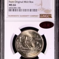  1985年庆祝西藏自治区成立20周年纪念1元普制 NGC MS 66