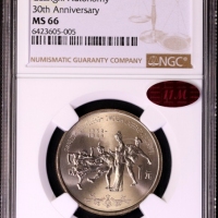  1988年广西壮族自治区成立三十周年纪念1元普制 NGC MS 66