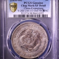  广东省造光绪元宝七钱二分喜敦 PCGS XF Details