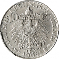  1909年青岛大德国宝一角 PCGS MS 62 CHINA. Kiau Chau. 10 Cents, 1909. Berlin Mint. PCGS MS-62.