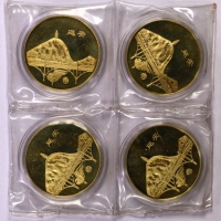  1994年上币陕甘宁边区银行精制铜章4连 完未流通