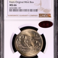  1985年庆祝西藏自治区成立20周年纪念1元普制 NGC MS 66
