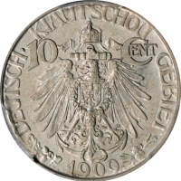  1909年青岛大德国宝一角 PCGS MS 63 CHINA. Kiau Chau. 10 Cents, 1909. Berlin Mint. PCGS MS-63.