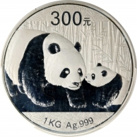  2011年熊猫纪念银币1公斤 PCGS Proof 68 (t) CHINA. 300 Yuan (Kilo), 2011. Panda Series.