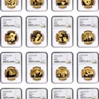  1982-2022年熊猫纪念金币1盎司一组 均NGC及PCGS评级 Gold Pandas (41 Pieces)