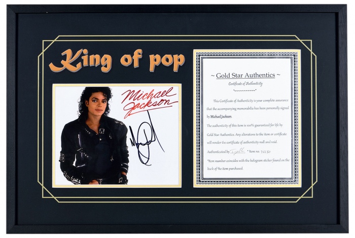  迈克尔·杰克逊 亲笔签名大照片