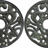 辽金镂空双龙花钱 GBCA 古-美品 85