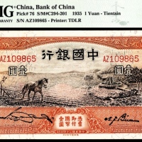  民国二十四年（1935年），中国银行壹圆 天津