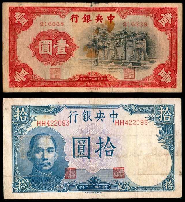  民国二十五年（1936年），中央银行壹圆