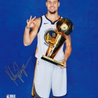  NBA球星克莱·汤普森 亲笔签名照片