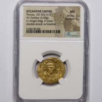 拜占庭帝国福卡斯索利多金币一枚 NGC MS6158178-005 重4.50g