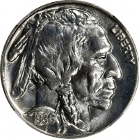  1936年水牛镍币 NGC MS 68 1936 Buffalo Nickel
