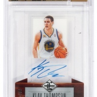 2012-13赛季 Panini 雷米特系列 克莱汤普森签名球星卡 限量299张 BGS评级9.5分/签字墨迹9分