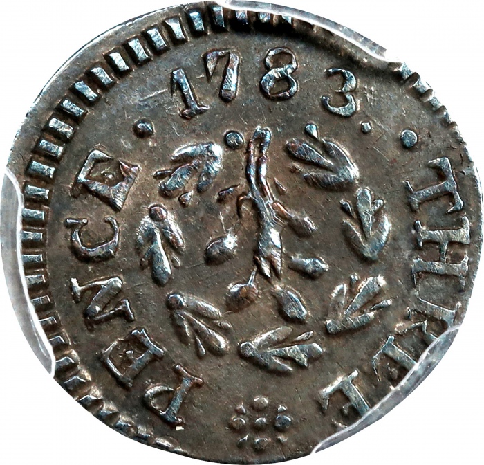 1783年约翰-查默斯三便士 PCGS AU 50 1783 John Chalmers Threepence 1783年约翰-查默斯三便士 PCGS AU 50 1783 John Chalmers Threepence